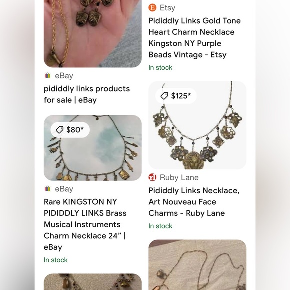 VINTAGE PIDIDDILY LINKS necklace - gold with drama mask charms - Picture 5 of 6